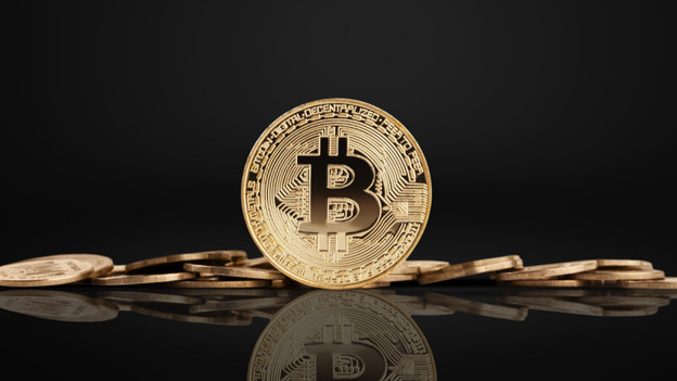 Bitcoin with black background