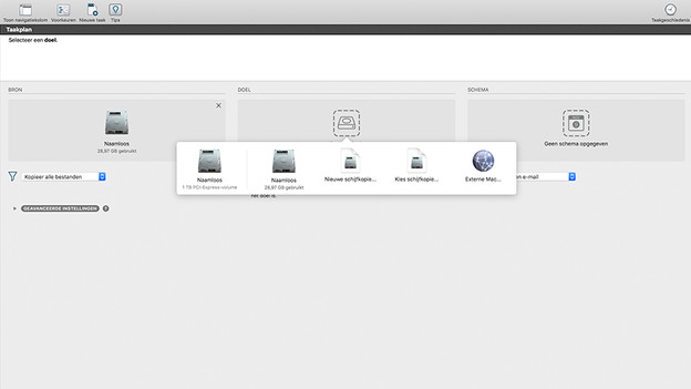 Nieuwe SSD selecteren. 