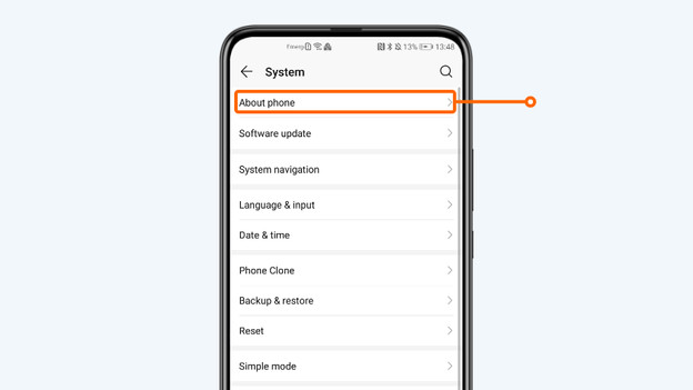 3. Click About phone.
