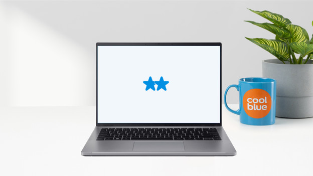 Laptop met twee sterren. 