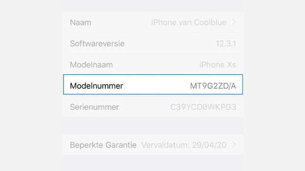 Onderdeelnummer iPhone