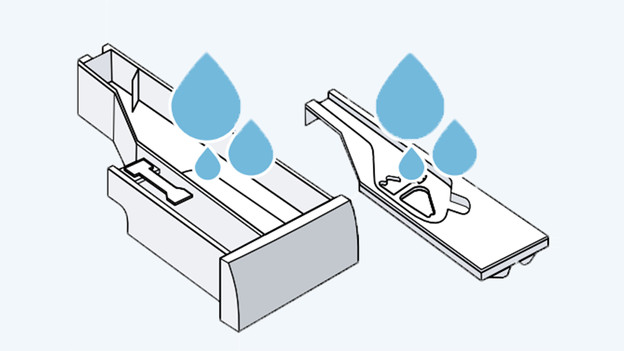 Wasmiddellade en deksel Bosch i-DOS schoonmaken