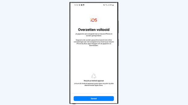 Stap over op iOS app