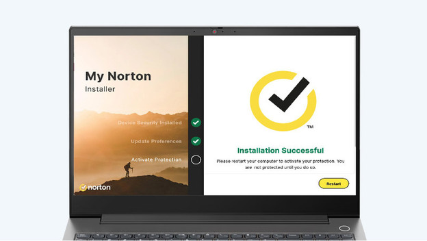 Norton installed on a laptop