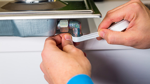 Tape the end of the screw thread