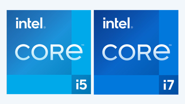 The logos of the 10th generation Intel Core i5 and Intel Core i7 processors.