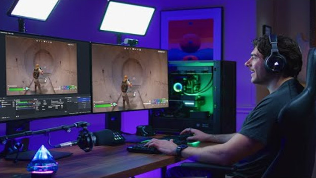 Man gamet en streamt via Broadcast