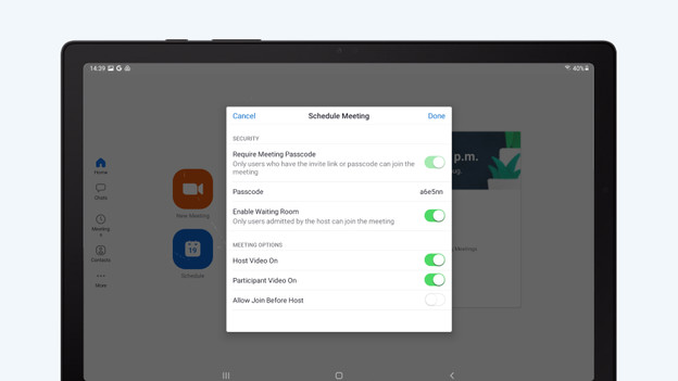 instellingen voor vergaderingen maken