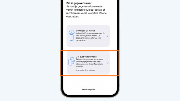 Kies voor Zet over vanaf iPhone