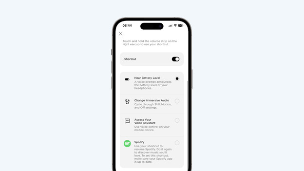 Adjust shortcut function Bose QuietComfort