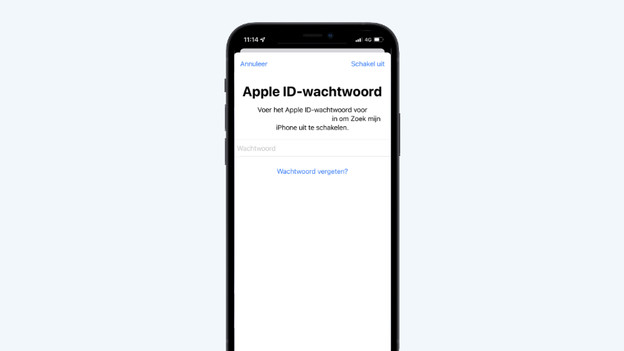 5. Voer het wachtwoord in van je Apple ID.