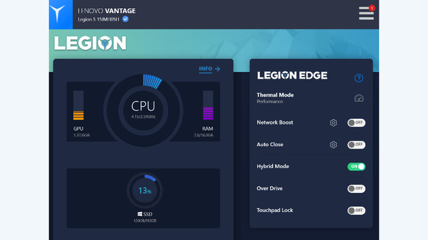 Hybride modus van Legion Edge