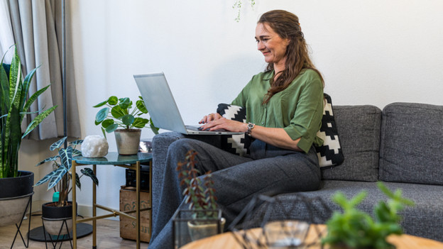 Person behind computer