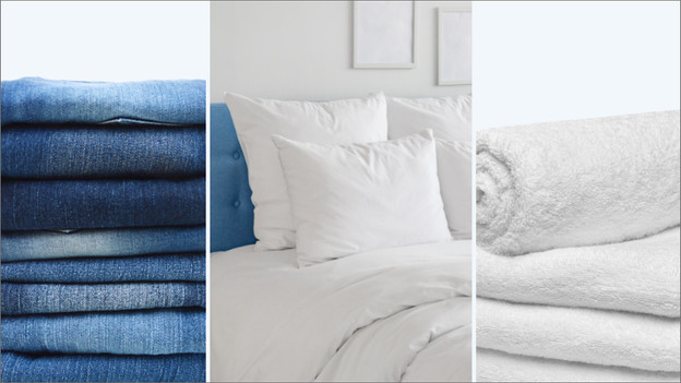 Jeans, bedding, or towels