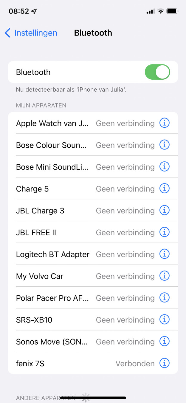 Ga naar je bluetooth instellingen