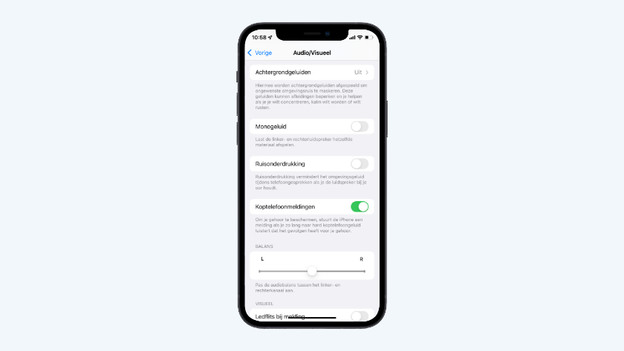 Tap the toggle switch for 'Phone Noise Cancelation' off