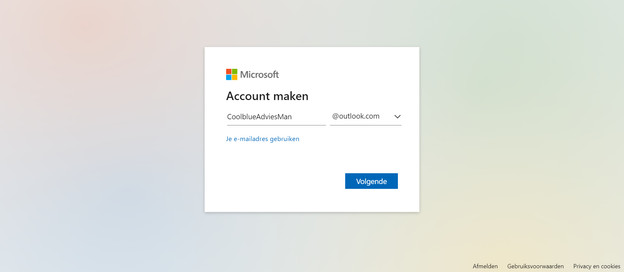 Microsoft inlogscherm