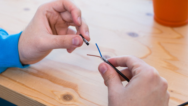 Step 3: pull the cable jacket off the wires