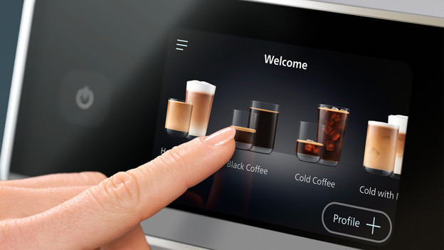 Touchscreen: hulp bij koffiezetten en onderhoud 