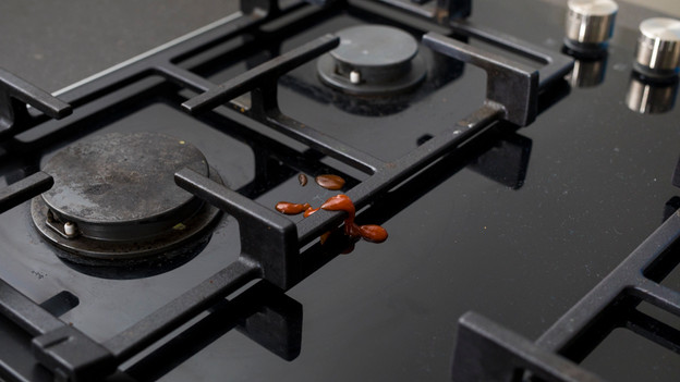 glas gaskookplaat schoonmaken