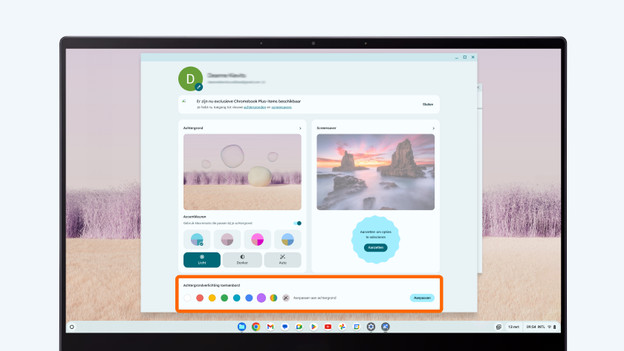 Settings Chromebook keyboard backlight.