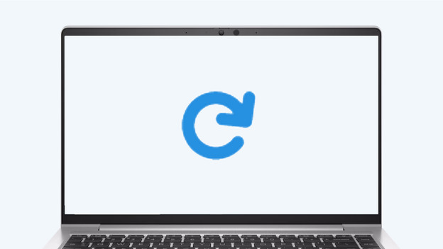 Windows laptop met een herlaad icoon