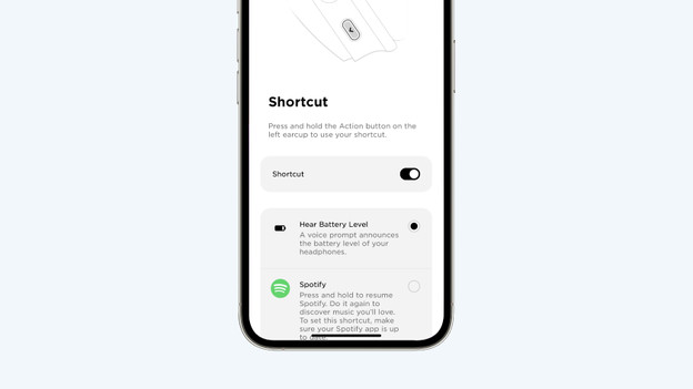 Shortcut function Bose QuietComfort Headphones