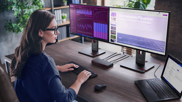Aan het werk met een Lenovo usb 4 dock