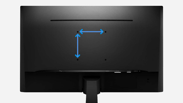 The VESA dimension is the distance between the screw holes on the back of your monitor