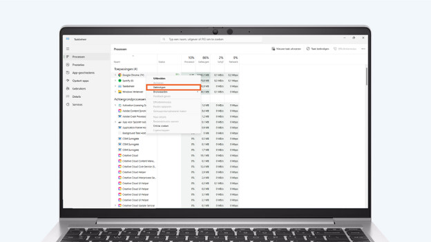 Windows taakbeheer screenshot