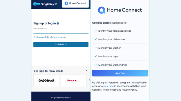 Stap 3: Toestemming geven in Home Connect