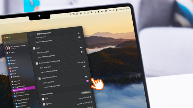 Menu settings MacBook