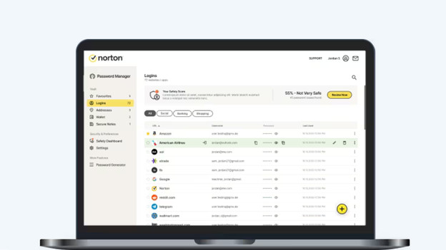 Norton Password Manager puts all your passwords in an overview