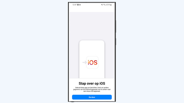 Stap over op iOS app