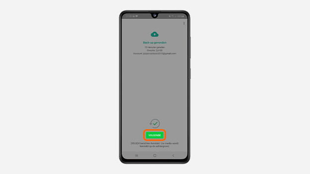 Doorgaan whatsapp backup