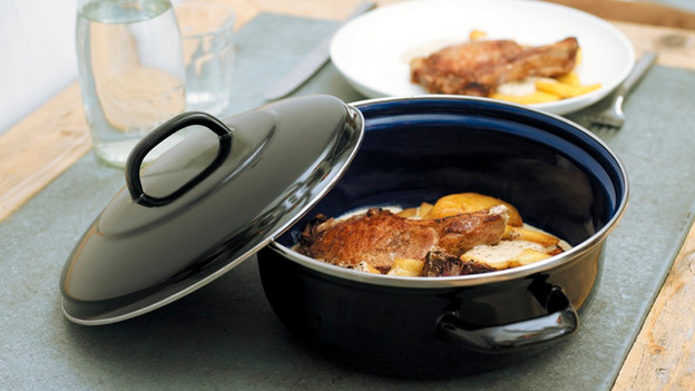 braadpan met kippenbout