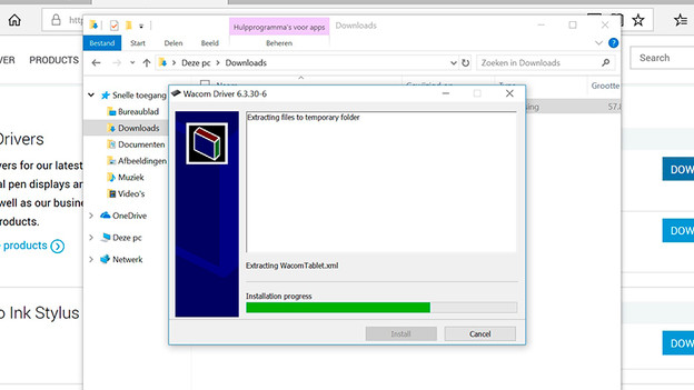 Installeer de driver