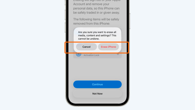 iPhone erase content