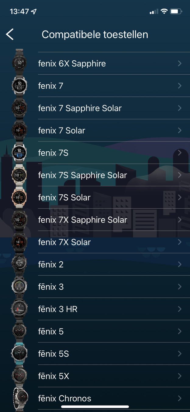 Garmin connect app toestellen