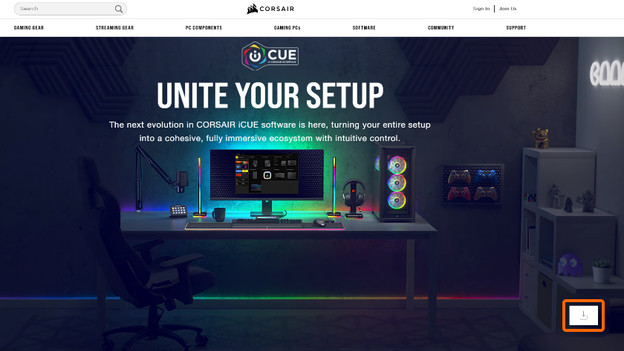 The CORSAIR ICUE software