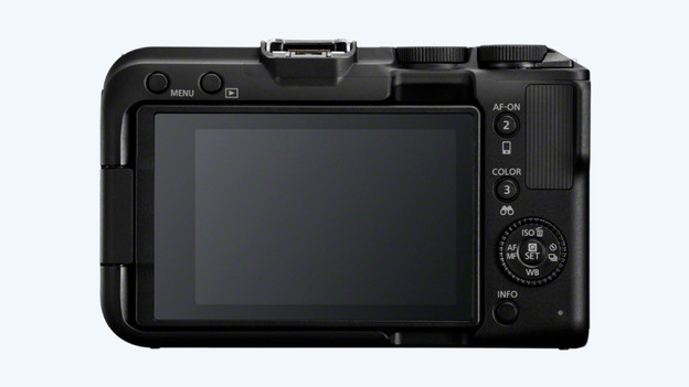 Canon EOS R50 V: opnameknop aan voorkant