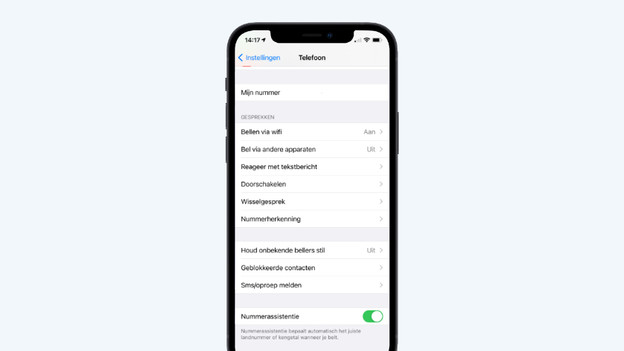 Doorschakelen uitzetten iPhone