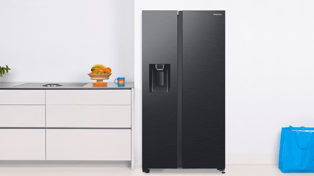 Koelkast zwart staal