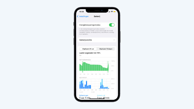 Zet het schuifje bij 'Energiebesparingsmodus' aan