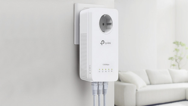 Powerline adapter met 3 netwerkaansluitingen