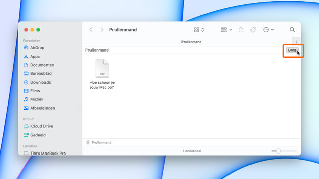 Mac prullenmand legen