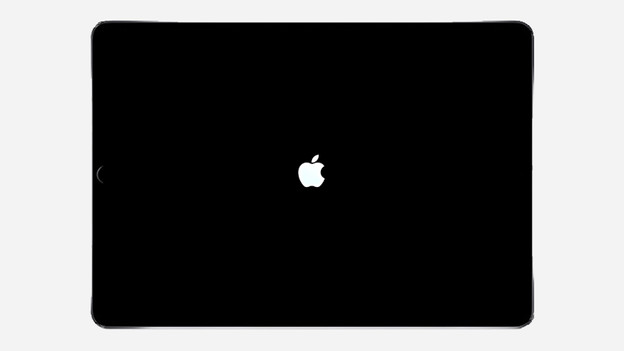 iPad start opnieuw op na een soft reset.