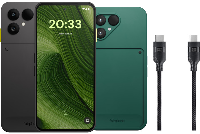 Fairphone 6 256GB Zwart 5G + Basis accessoirepakket Main Image