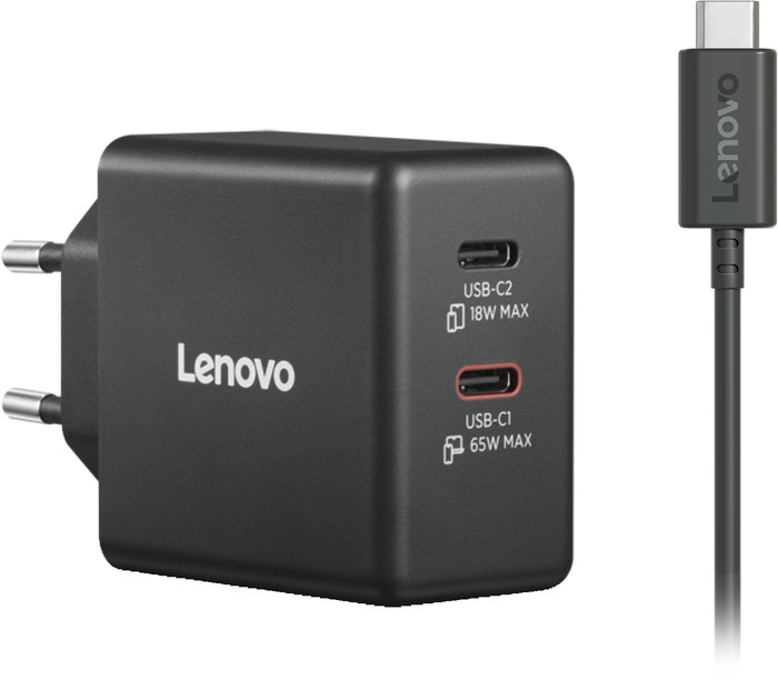 Lenovo Dual Usb C 65W GaN Oplader Main Image