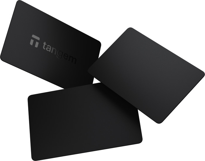 Tangem Wallet 2.0 - Secure Crypto Cold Wallet - 3 Card Set Stealth voorkant